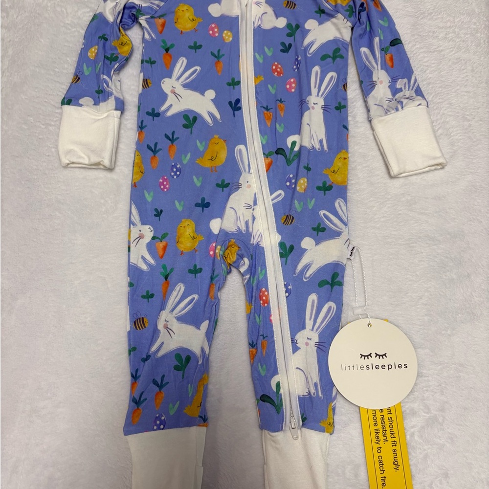 Little Sleepies Bunny Patch Zippy 3-6M NWT Easter Sold Out Size